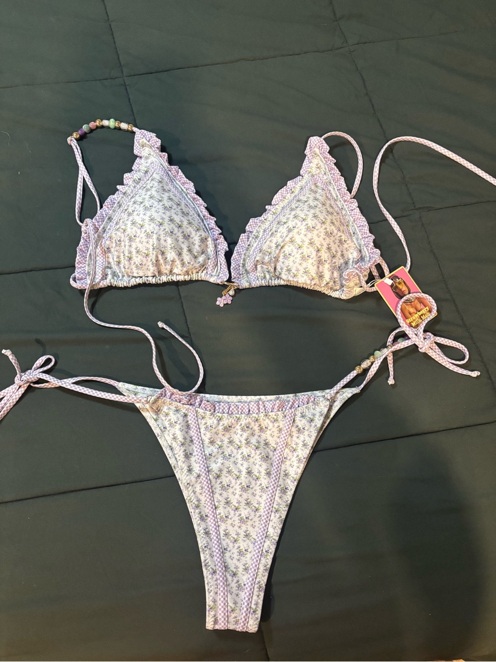 Strawberry Milk Mob Wisteria Bikini Top and Bottom Set